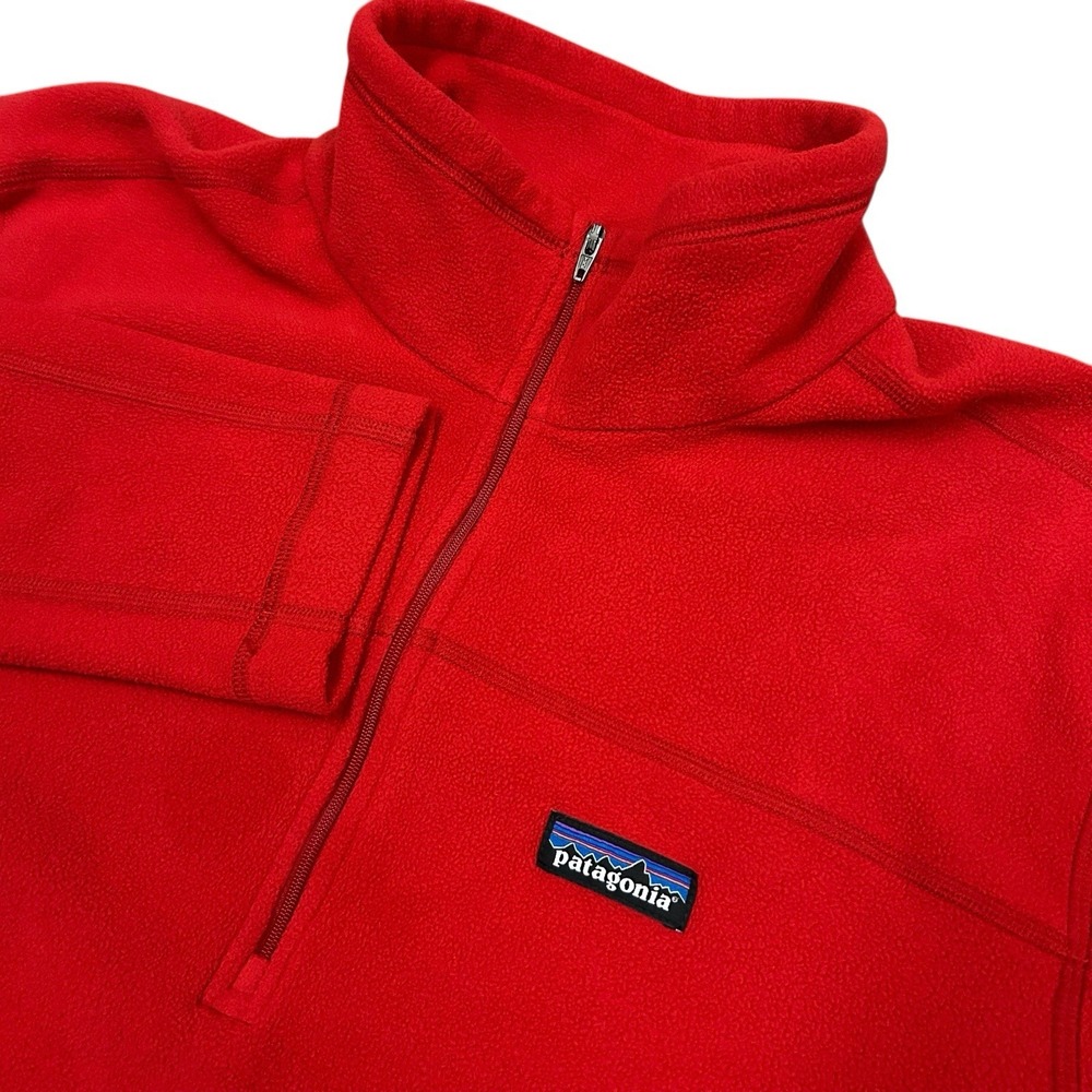 Patagonia Men's Micro D 1/4 Zip Fleece Pullover Size XL Red Sweater Gorpcore